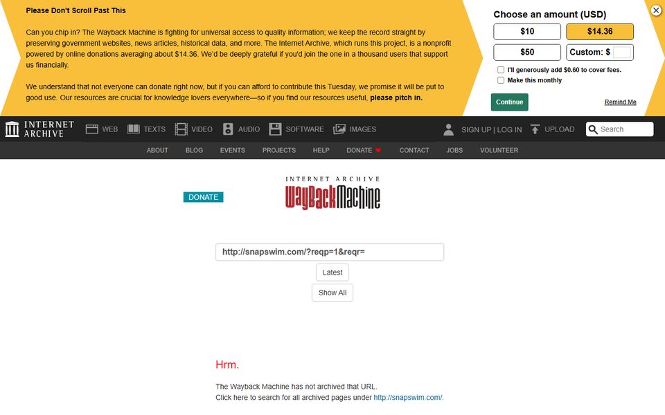 Peak-activity snapshot of snapswim.com from Sep 23, 2017